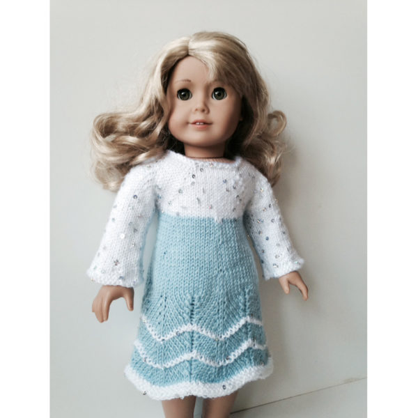 Ice Princess Dress 18" doll Knitting Pattern (058)