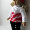 White & Red Ski pullover outfit Knitting Kit - Image 5
