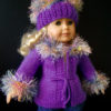 Purple Rain Jacket & Hat 18" doll Knitting Kit - Image 2