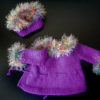 Purple Rain Jacket & Hat 18" doll Knitting Kit - Image 4