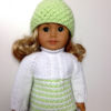 White & Mint Ski pullover outfit Knitting Kit - Image 3