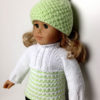 White & Mint Ski pullover outfit Knitting Kit - Image 4