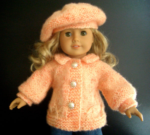 Peachy Butterflies Sweater Set Knitting Pattern (033)