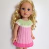 FLOWER dress Knitting Pattern fits 18" doll (059) - Image 2