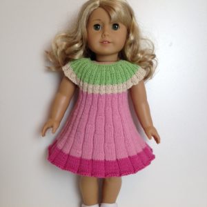 FLOWER dress Knitting Pattern fits 18" doll (059)