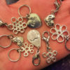 8 silver tone LOVE & HOPE snag free Knitting markers - Image 3