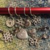 8 silver tone LOVE & TRUST snag free Knitting markers - Image 2