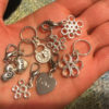 8 silver tone LOVE & TRUST snag free Knitting markers - Image 6