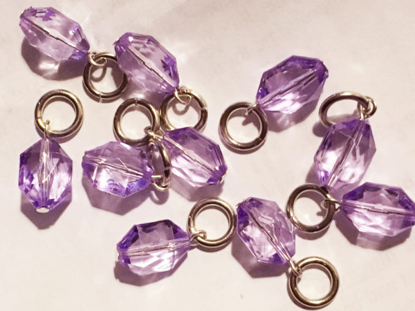 10 Lavender Jewels Knitting markers