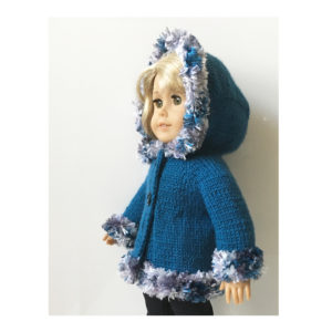 HOODED JACKET teal / ocean knitting kit
