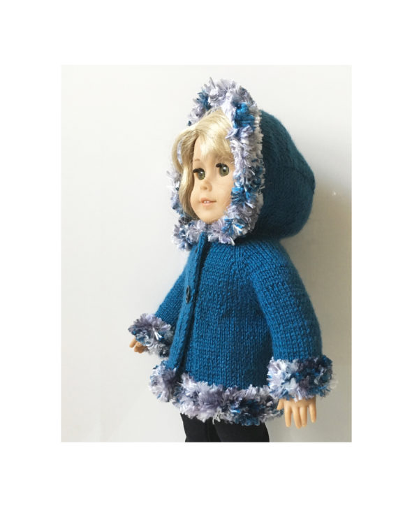 HOODED JACKET teal / ocean knitting kit