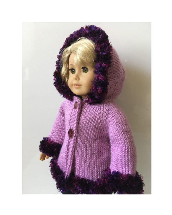HOODED JACKET pink / purple knitting kit