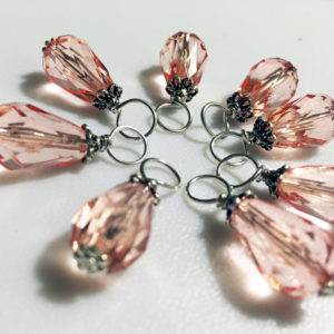 8 Peach Nectar Jeweled Knitting markers