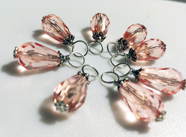 8 Peach Nectar Jeweled Knitting markers