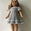 Pleated Cotton Dress 18" doll size (Grey) with BONUS markers - Image 4