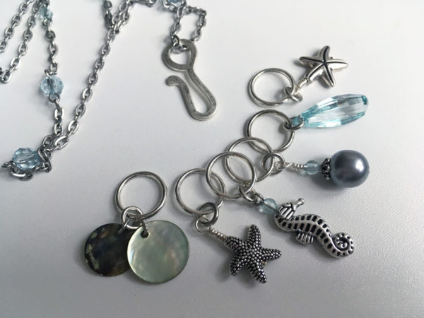 Under The Sea Knitting stitch markers & Necklace holder SET