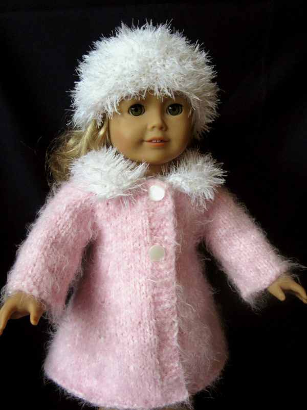 Mad Men classic A-line Coat & Hat AG American Girl 18 inch doll Knitting pattern (041)